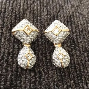 Swarovski gold tone and crystal earrings